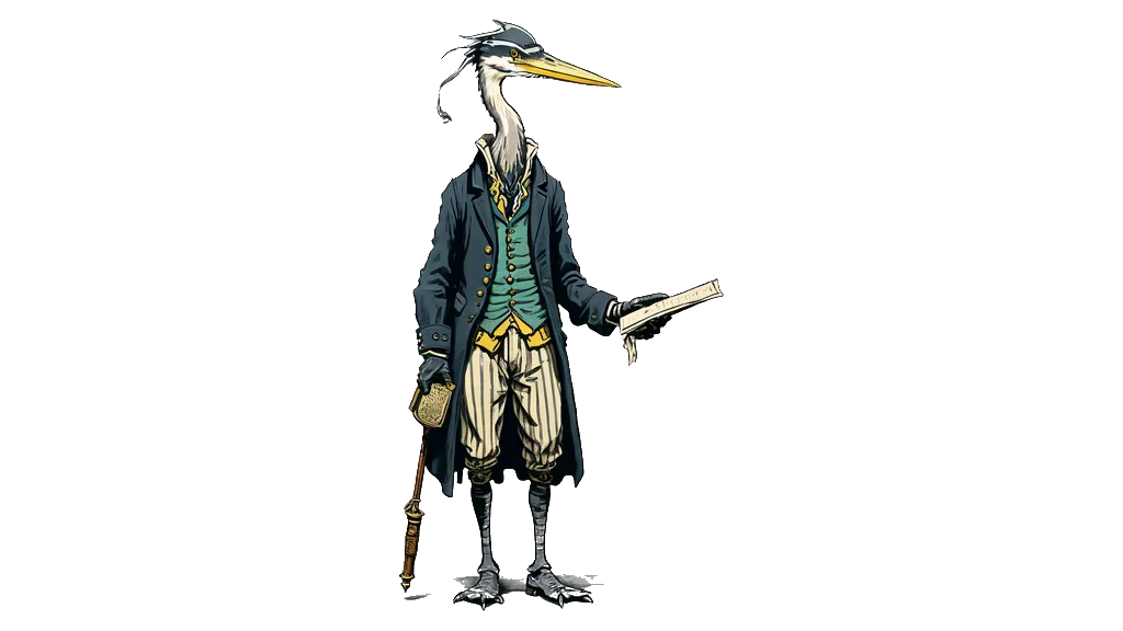 De reiger-registerhouder houdt een envelop in de uitgestrekte hand